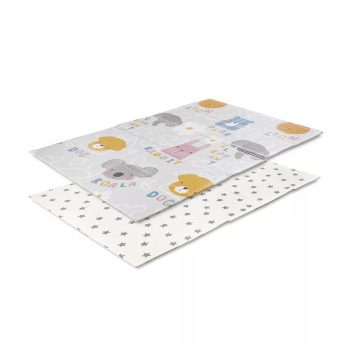   Lorelli Összehajtható 2 oldalas thermo játszószőnyeg 120x180cm - Grey Buddies & stars