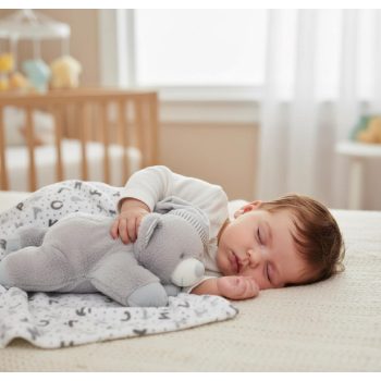   Lorelli Poffy Duo takaró 75x90 cm párnával 45x30 cm - White Grey Teddy Bear