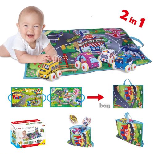 Chipolino hordozható játszószőnyeg 4 autóval