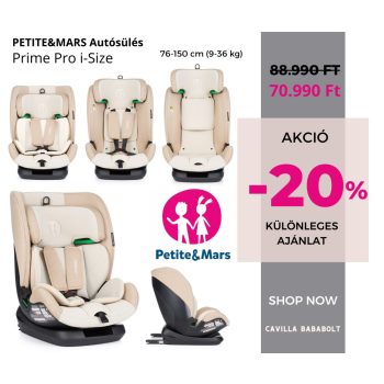   PETITE&MARS Autósülés Prime Pro i-Size Caramel Brown 76-150 cm (9-36 kg)