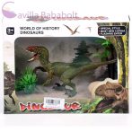 Velociraptor dinoszaurusz figura tojással és növényekkel
