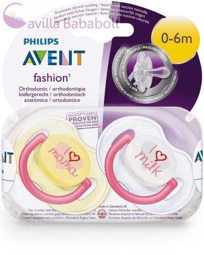 Philips AVENT Játszócumi feliratos 0-6 hó lányos