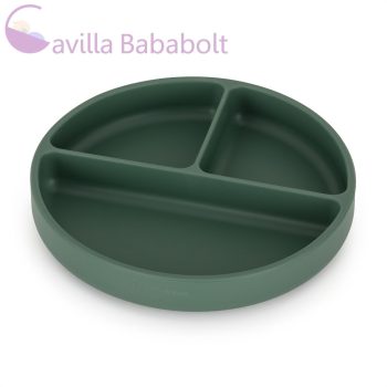   PETITE&MARS Szilikon osztott tányér, kerek Take&Match Misty Green 6m+