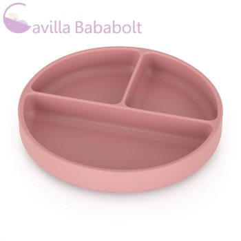   PETITE&MARS Szilikon osztott tányér, kerek Take&Match Dusty Rose 6m+