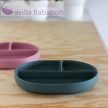 PETITE&MARS Szilikon osztott tányér, ovális Take&Match Misty Green 6m+