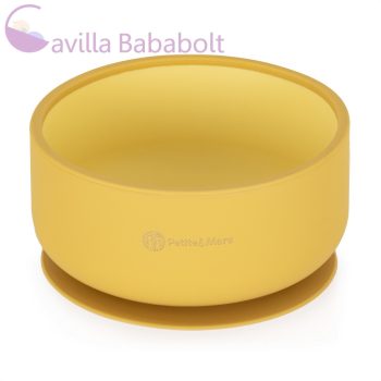   PETITE&MARS Kétszínű szilikon tál Take&Match Intense Ochre 6m+
