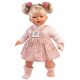 Llorens Roberta 33cm-es síró baba cumival pöttyös ruhában