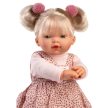 Llorens Roberta 33cm-es síró baba cumival pöttyös ruhában