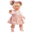 Llorens Roberta 33cm-es síró baba cumival pöttyös ruhában
