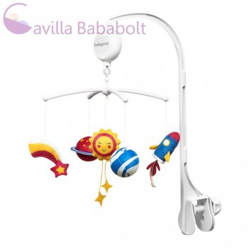 BABYONO zenélő forgó kiságyra 0m+, univerzum