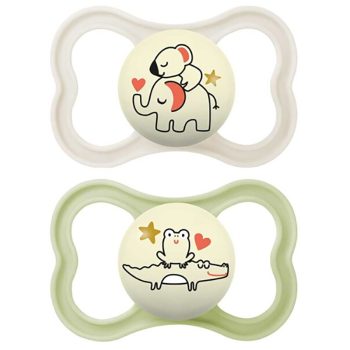   MAM Supreme Night Éjszakai szilikon cumi 16 hó+ 2 db (zöld, bézs)