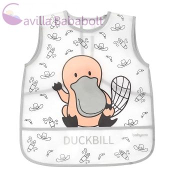 BABYONO Lemosható előke szürke 12hó+, 30x35 cm