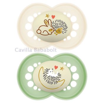   MAM Original Night nyugtató cumi, 16+ hónap (2db), fehér-zöld