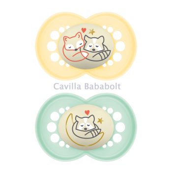   MAM Original Night nyugtató cumi, 16+ hónap (2db), sárga-zöld