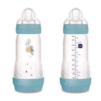   MAM Forest Matt Anti-Colic cumisüveg 320ml - 4h+, kék elefánt