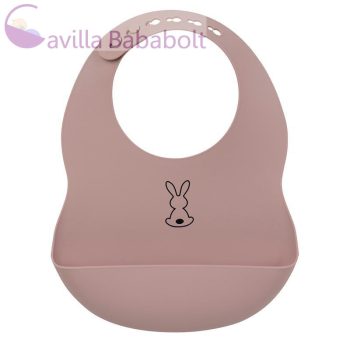 NATTOU Szilikon előke rögzítéssel rózsaszín BPA mentes