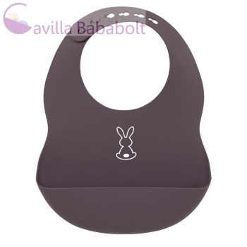   NATTOU Szilikon előke rögzítéssel sötét lila BPA mentes