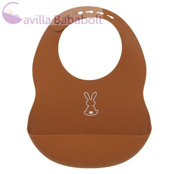 NATTOU Szilikon előke rögzítéssel terrakotta BPA mentes