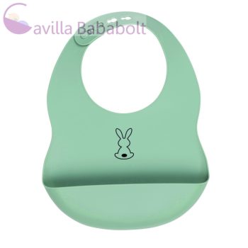 NATTOU Szilikon előke rögzítéssel zöld BPA mentes