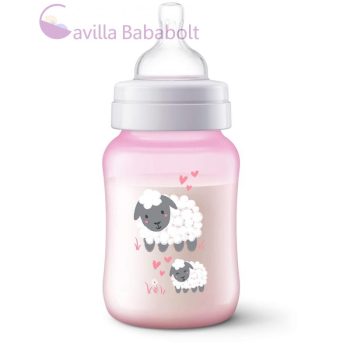   Philips AVENT Anti-colic cumisüveg, 260ml, rózsaszín bárány, 1hó+