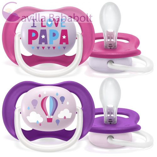 Philips AVENT Ultra air játszócumi Text 6-18 hó lányos 2 db