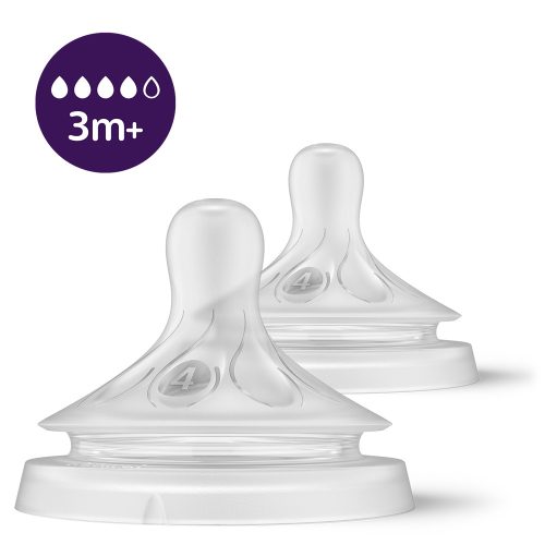 Philips AVENT Natural Response etetőcumi 4 közepes átfolyás 3hó+, 2 db (SCY96402)