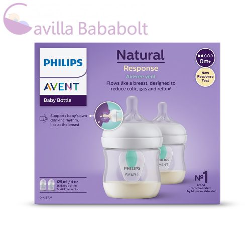 Philips AVENT Natural Response cumisüveg AirFree szeleppel 125 ml, 1hó+ 2 db