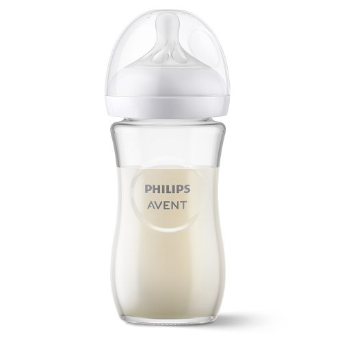 Philips AVENT Natural Response üvegből készült cumisüveg 240 ml, 1hó+