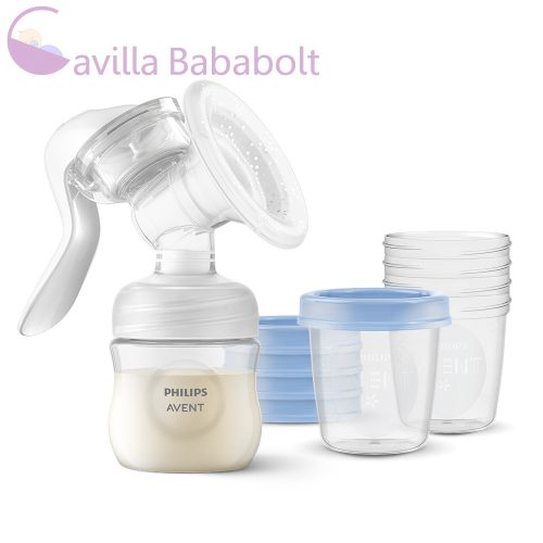 Philips AVENT Kézi mellszívó + VIA 180 ml 5 db