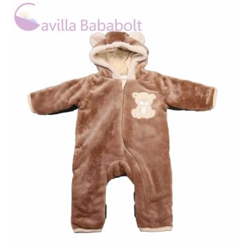   Kapucnis wellsoft bélelt baba overál Maci mintával, Méret-62-es