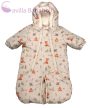 Mintás vízlepergetős, kapucnis bélelt bébizsák, overál, Méret - 56-62
