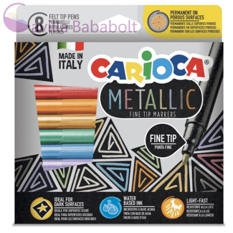 Carioca Metallic 8db-os színes filctoll szett 