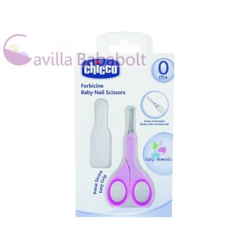 Olló hajlított véggel, tetővel - rózsaszín