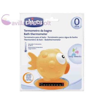   CHICCO Halacskás vízhőmérő hőre színváltós, indikátorcsíkkal 0m+, narancs