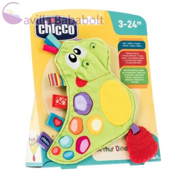 Chicco ARTHUR DÍNÓ textil csörgő-rágóka