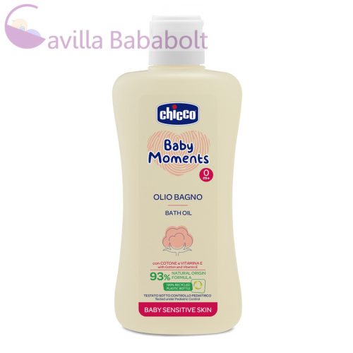 Chicco Fürdető olaj 200 ml - sensitive, gyapotolaj és E-vitamin