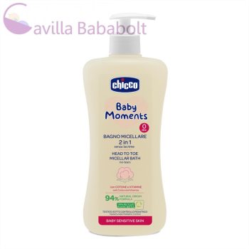   Chicco Micellás fürdető 500 ml - sensitive, gyapotmagolaj és E-vitamin
