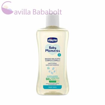   Chicco Fürdető & sampon 200 ml - újszülött bőrre, zabkivonat és növényi glicerin, semleges pH