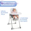 Chicco Polly Easy etetőszék, 4 kerékkel, dupla tálcával, állítható üléssel, Giraffe