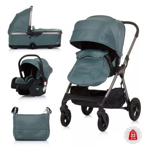 CHIPOLINO INFINITY 3IN1 MULTIFUNKCIÓS BABAKOCSI - PASTEL GREEN