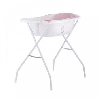   CHIPOLINO VELA KÁD BABATARTÓVAL ÉS LEERESZTŐ DUGÓVAL 87CM + KÁDÁLLVÁNY - PINK