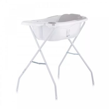   CHIPOLINO VELA KÁD BABATARTÓVAL ÉS LEERESZTŐ DUGÓVAL 87CM + KÁDÁLLVÁNY - GREY