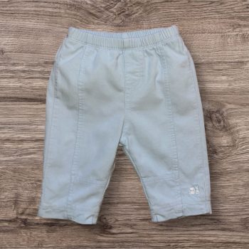   Világoskék kord-pamut gumis derekú nadrág,  Méret 62-es (2-4hó)