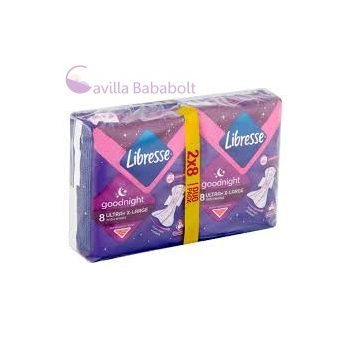   Libresse éjszakai egészségügyi betét, ultra, extra wing, 16 db (2x8)