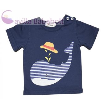 Bálnás pamut póló, Méret: 68-as (3-6 hó)