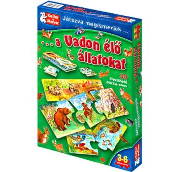   Játszva megismerjük a vadon élő állatokat társasjáték - 30 illeszthető puzzle