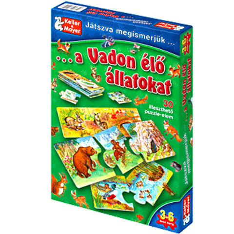 Játszva megismerjük a vadon élő állatokat társasjáték - 30 illeszthető puzzle