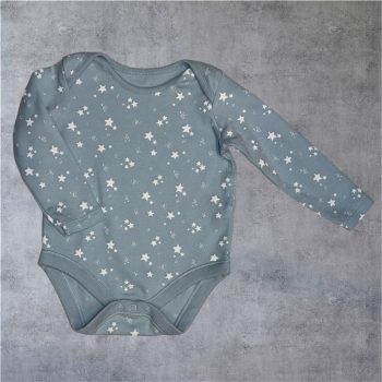   Csillagos kék pamut body, kombidressz , Méret-62-es (3-6 hó)