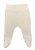 Fehér pamut gumis derekú, talpas nadrág,  Méret 56-os (0-3 hó)