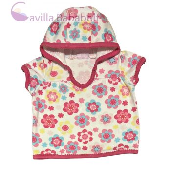 Virágos, kapucnis felső, Méret: 62-es